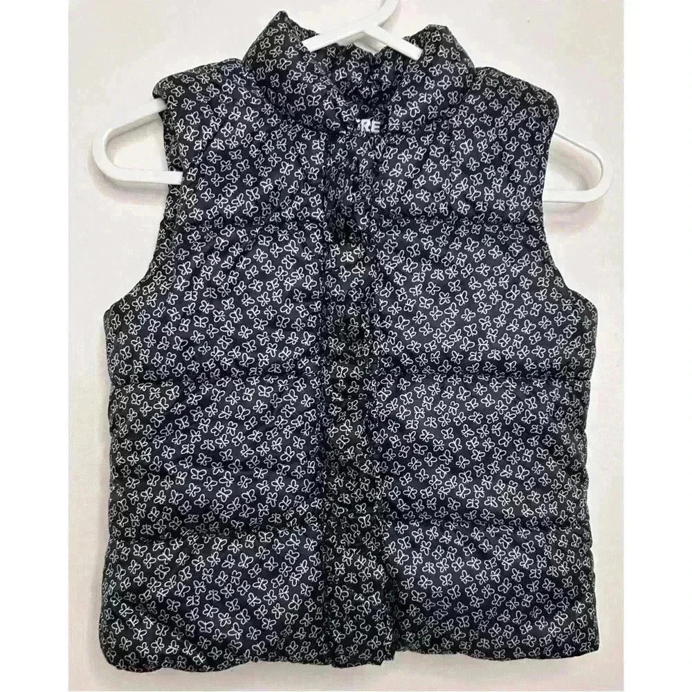 Children’s Navy Blue and White  Puffer Vest with Ruffle Size 4yrs.